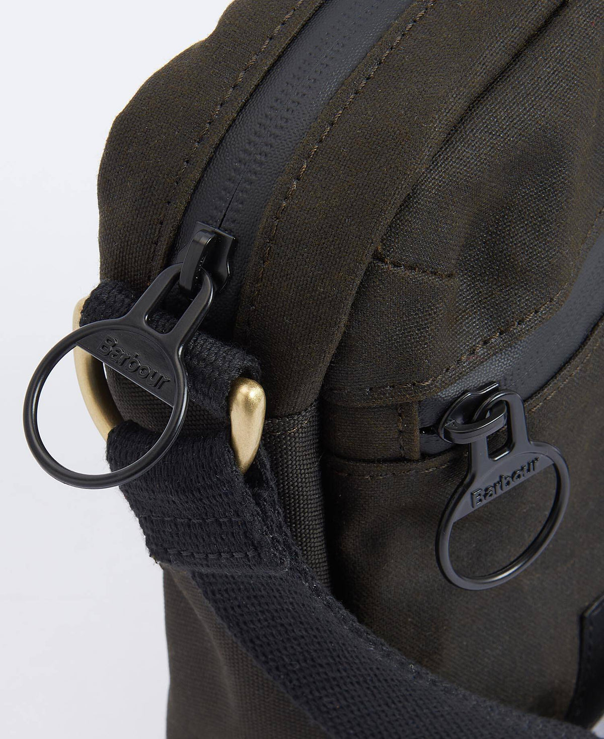Barbour Field Wax Crossbody Bag in Olive / Black