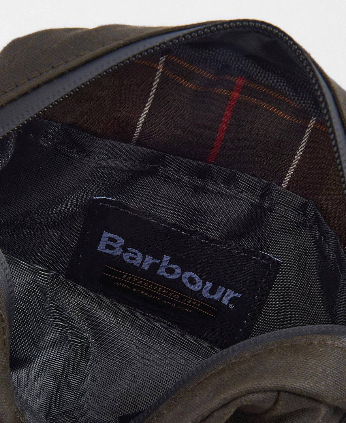 Barbour Field Wax Crossbody Bag in Olive / Black