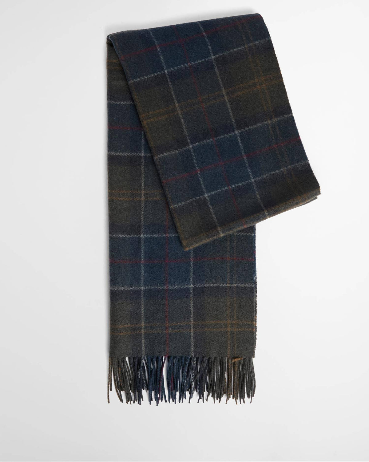 Barbour Braden Tartan 100% Lambswool Scarf in Shadow Classic Tartan