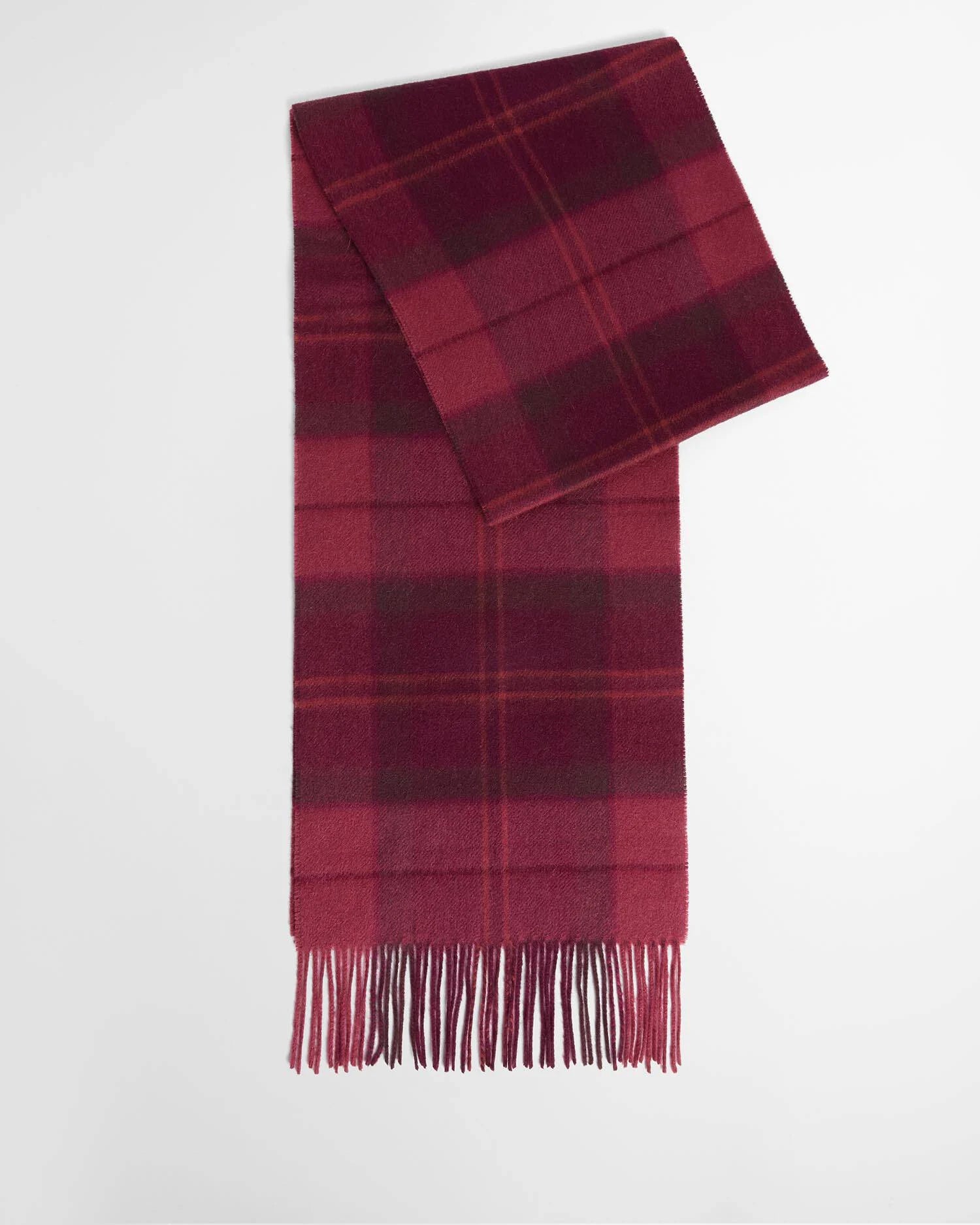 A Barbour Wool & Cashmere blend red check scarf