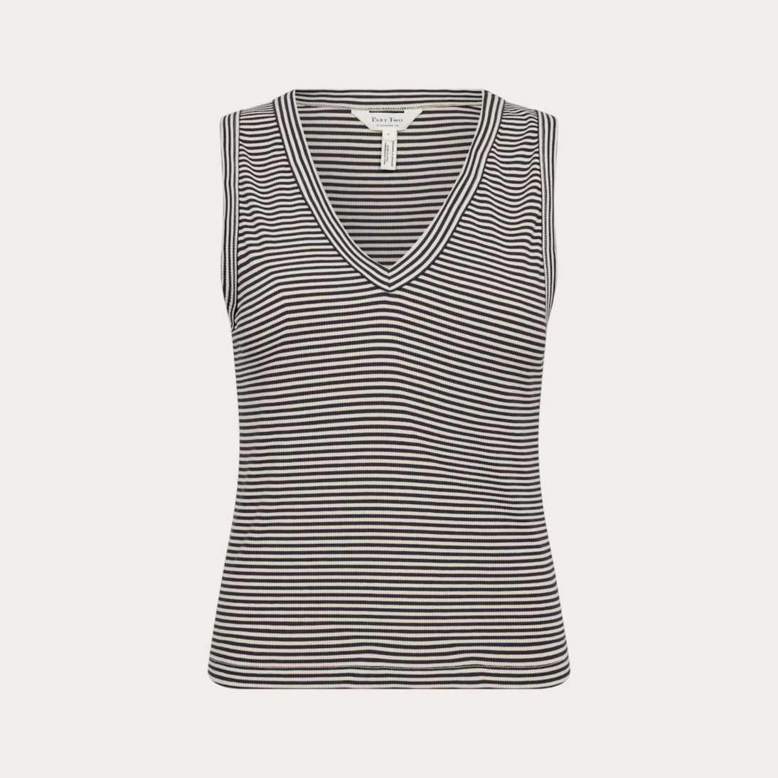 Part Two Nikkia Stretch T-Shirt Tank Top French Oak and Navy Stripe 30309582