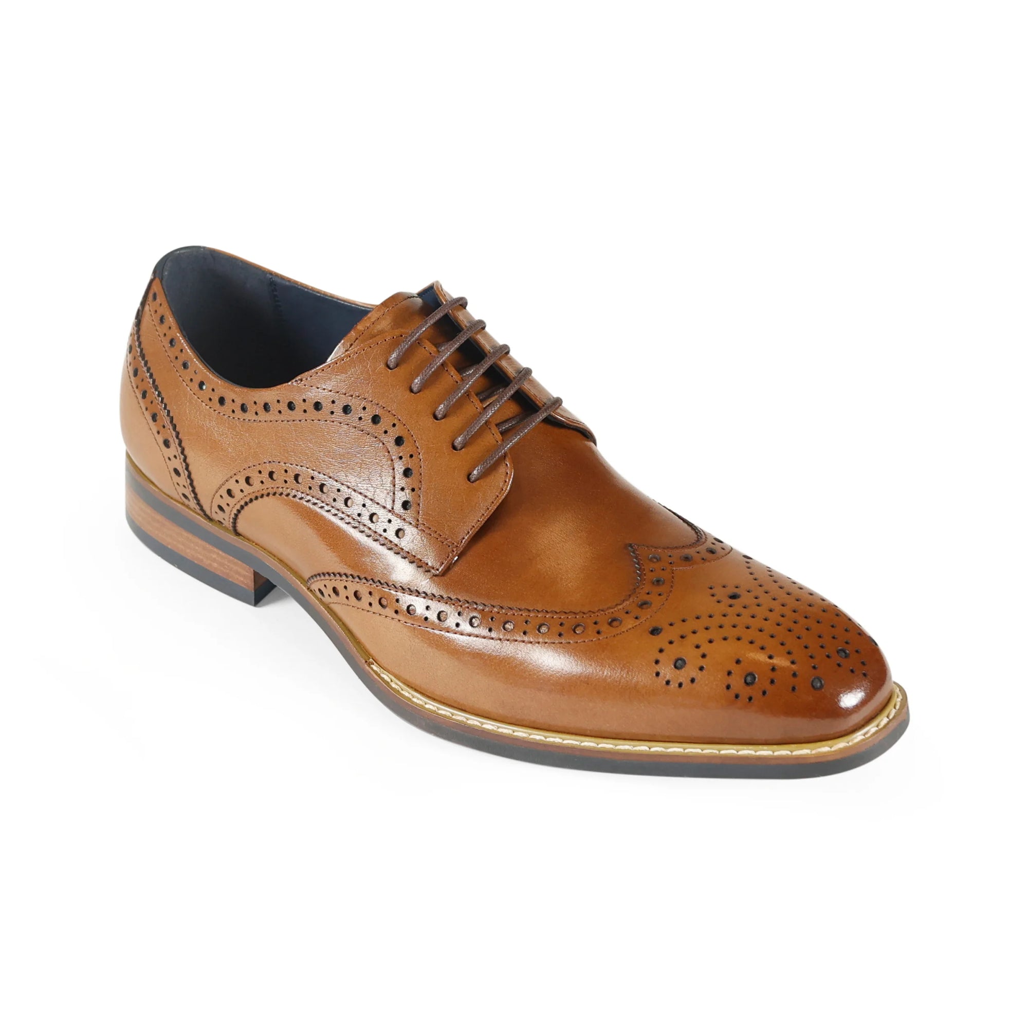 AZOR LA MODE Venezia Men's Leather Brogues - Tan