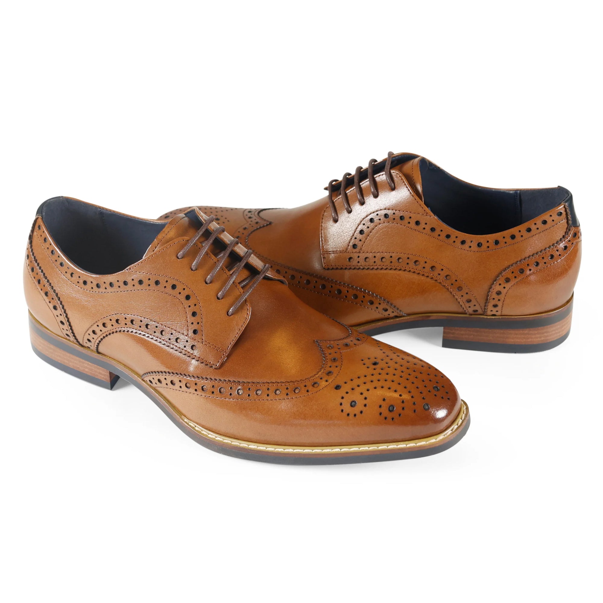 AZOR LA MODE Venezia Men's Leather Brogues - Tan