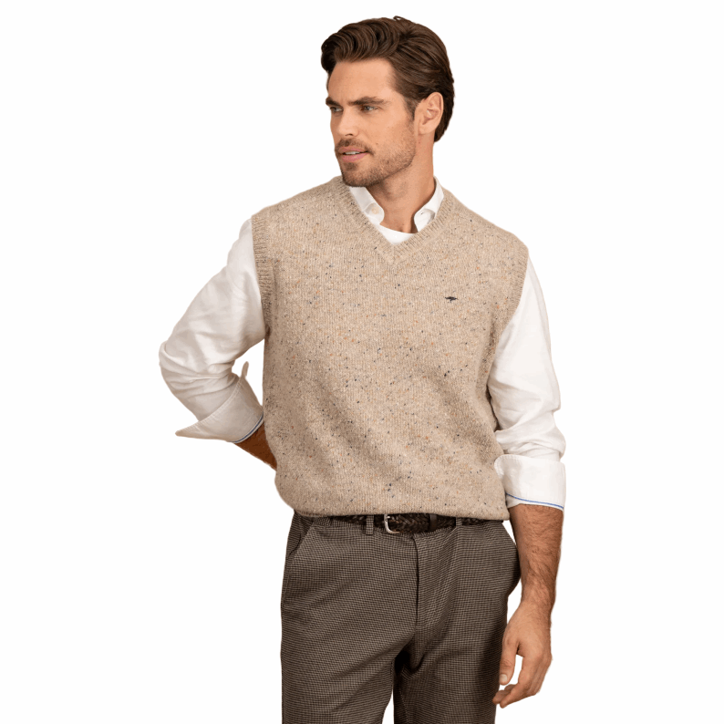 Fynch-Hatton V-Neck Knitted Vest in Alpaca Wool