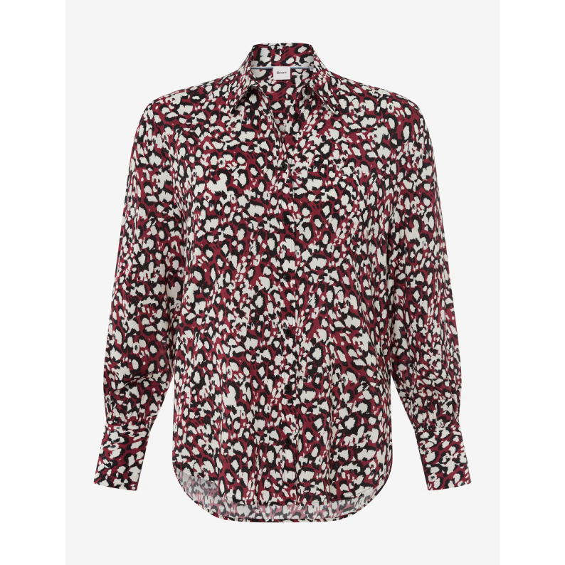 Brax Vic Flared Shirt Blouse in Mulberry