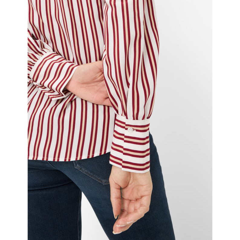 Brax Vic Striped Shirt Blouse in Mulberry