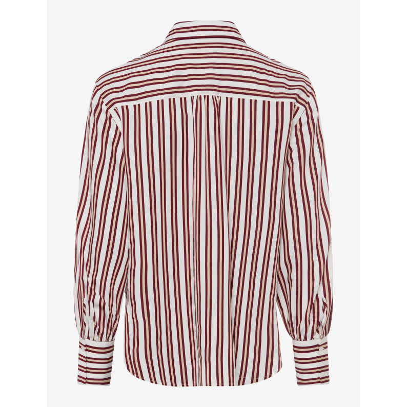 Brax Vic Striped Shirt Blouse in Mulberry