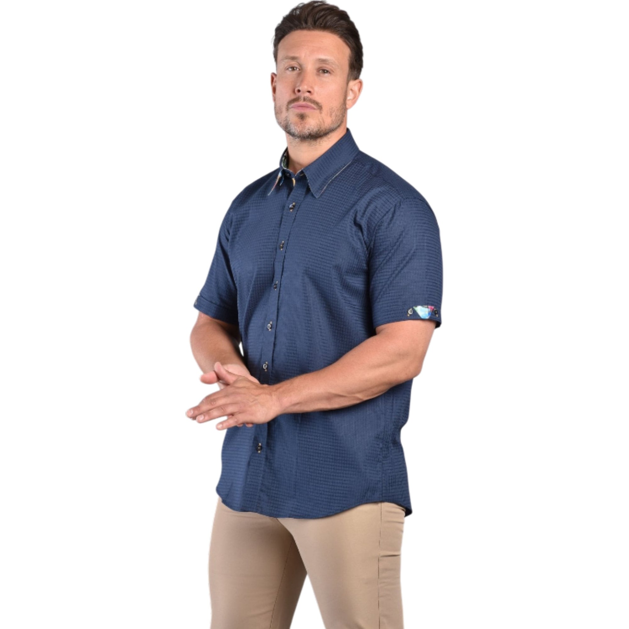 Claudio Lugli Short Sleeve Shirt CP6474 Navy