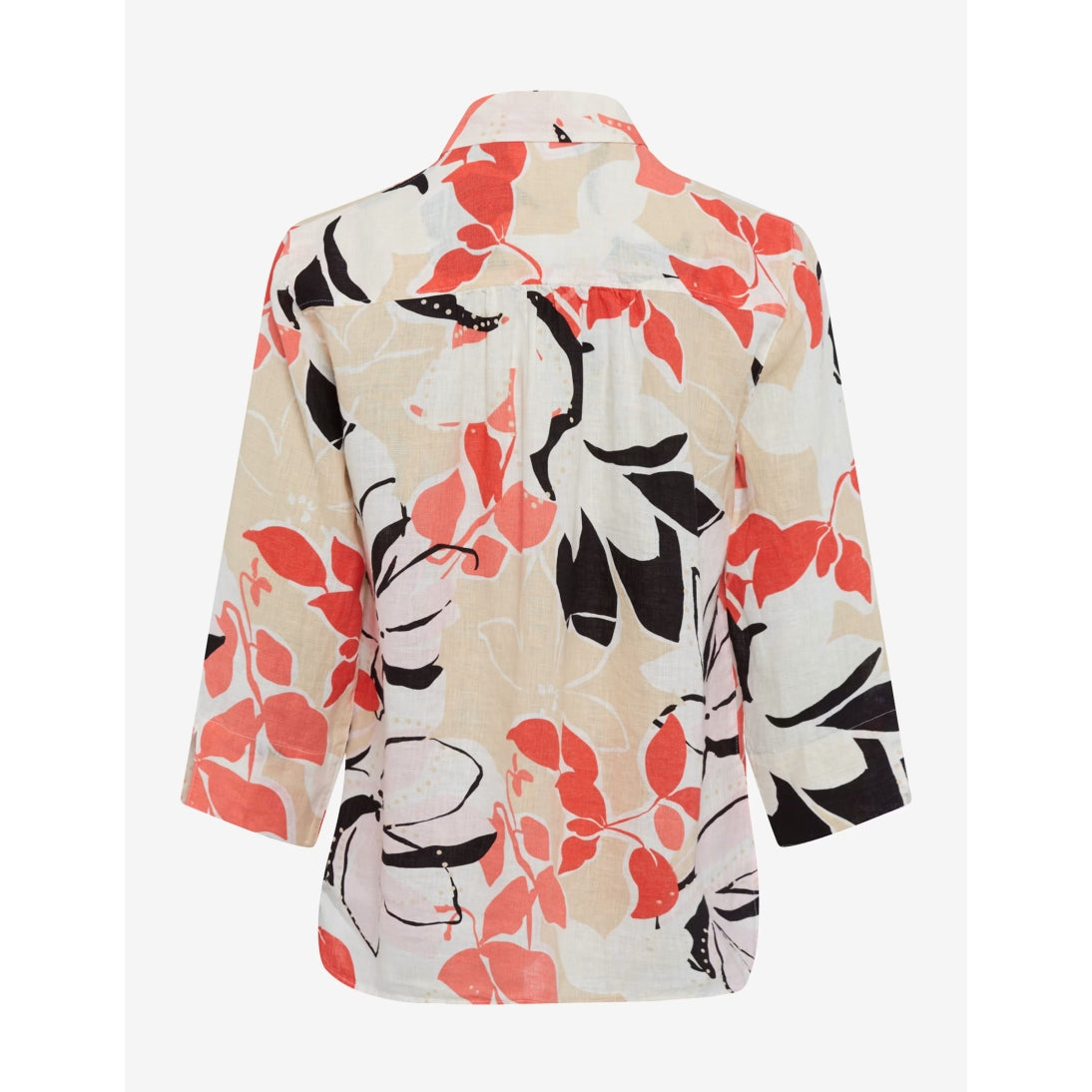 Brax Pure Linen Floral Print Blouse Vicki 41-7648 in Watermelon