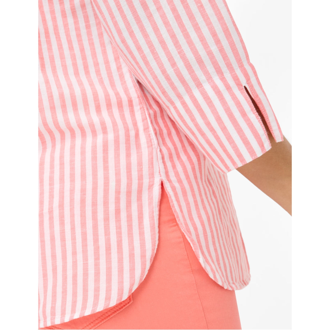 Brax Linen-Cotton mix Striped Blouse Vicki 41-7568 in Watermelon