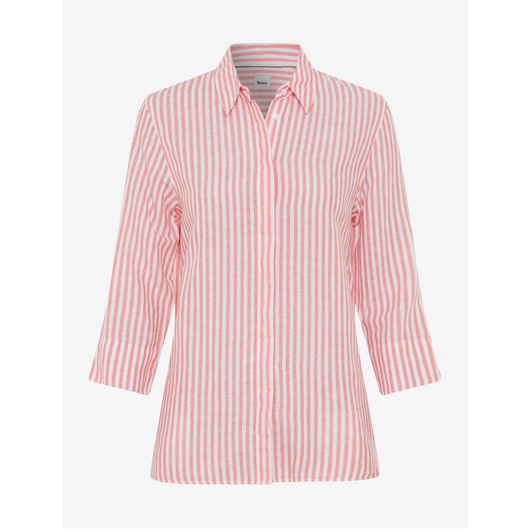 Brax Linen-Cotton mix Striped Blouse Vicki 41-7568 in Watermelon