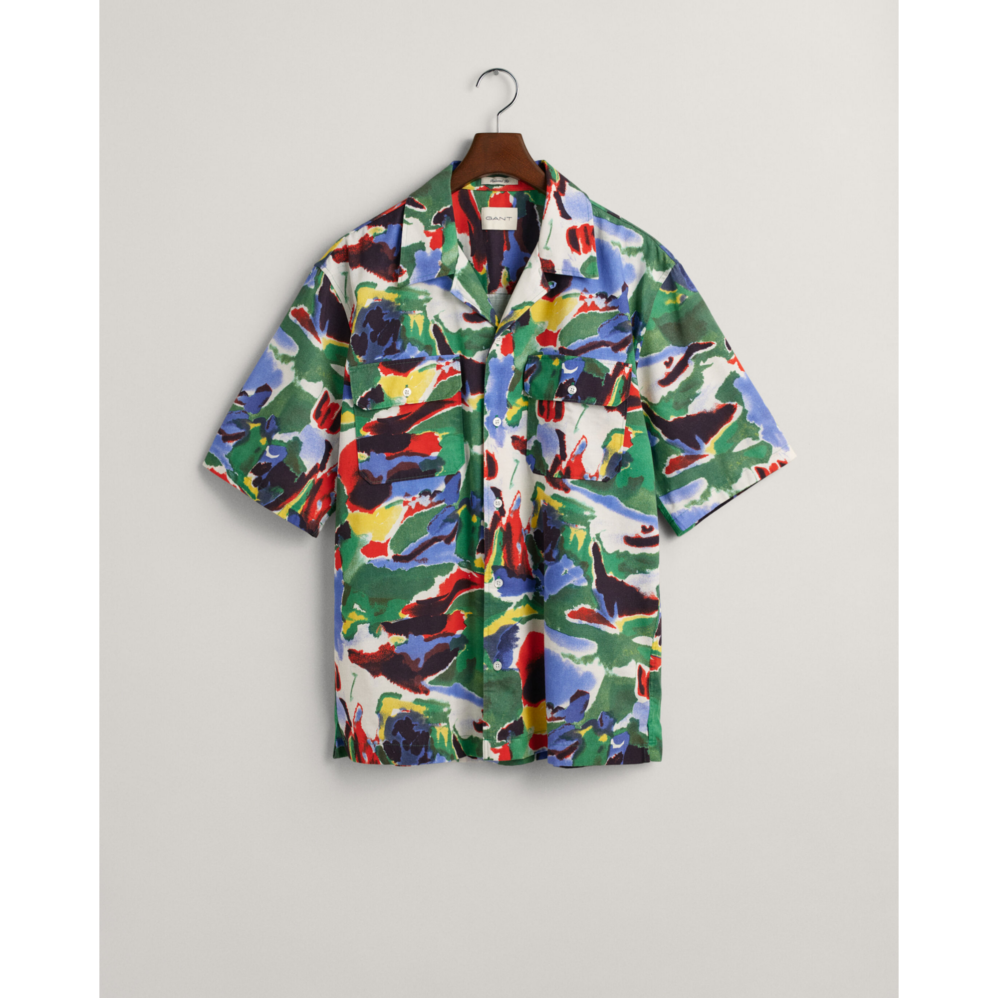 GANT Relaxed Fit Cotton Lyocell Printed Short Sleeve Shirt 3230130
