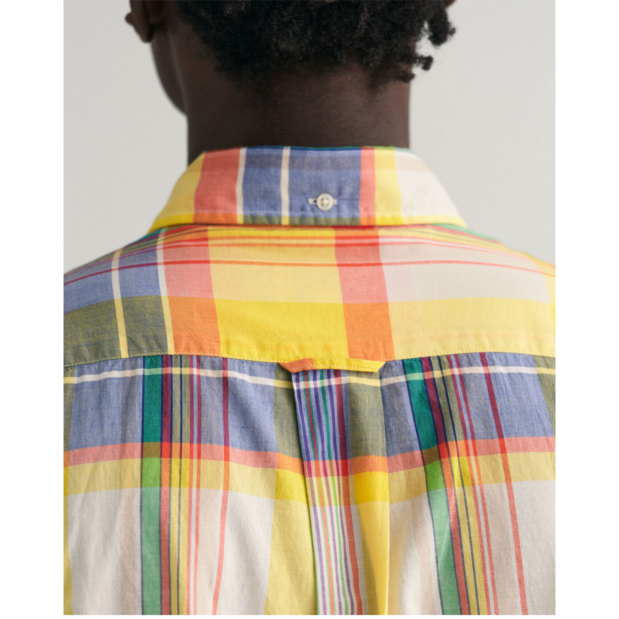 GANT Regular Fit Madras Short Sleeve Shirt Tulip Yellow 3230135