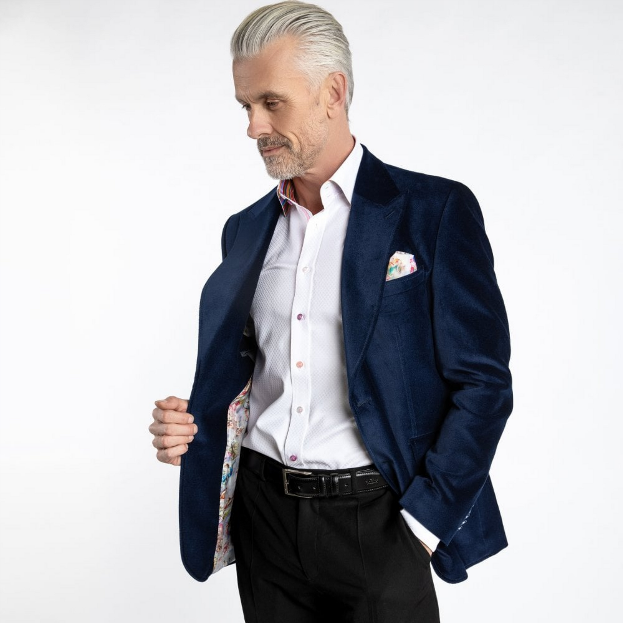 CLAUDIO LUGLI Slim Oregon Velvet Jacket CLJ2218 - Navy