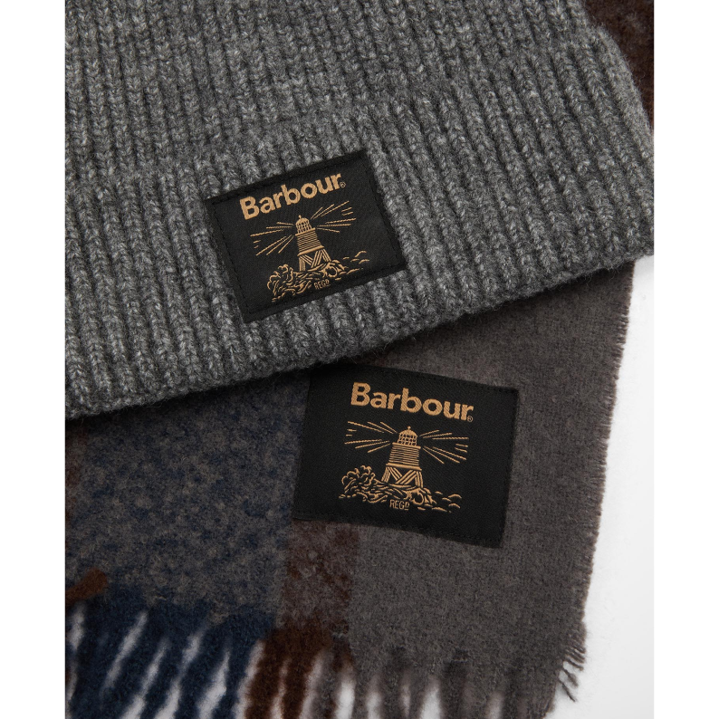 Barbour Westerdale Beanie and Scarf Gift Set – Classic &amp; Midnight Oak