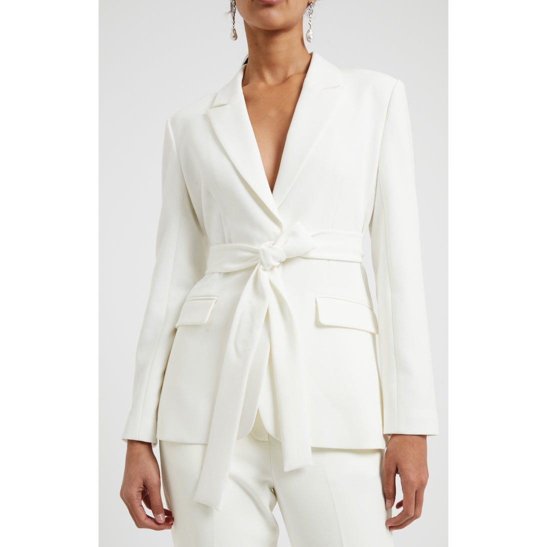 French Connection Whisper Blazer In Summer White 75WAB