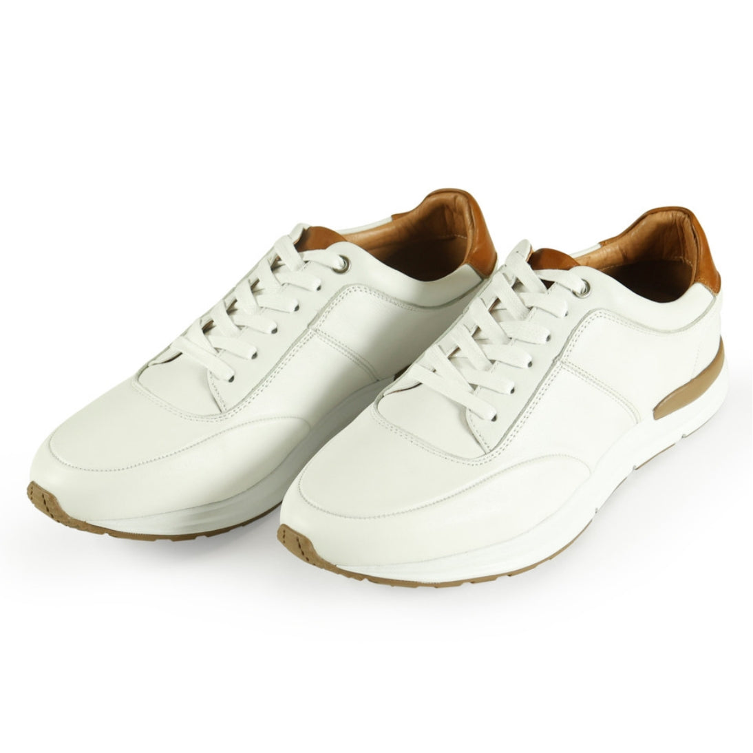 AZOR LA MODE Calabria Smart Leather Trainers ZM3827 White
