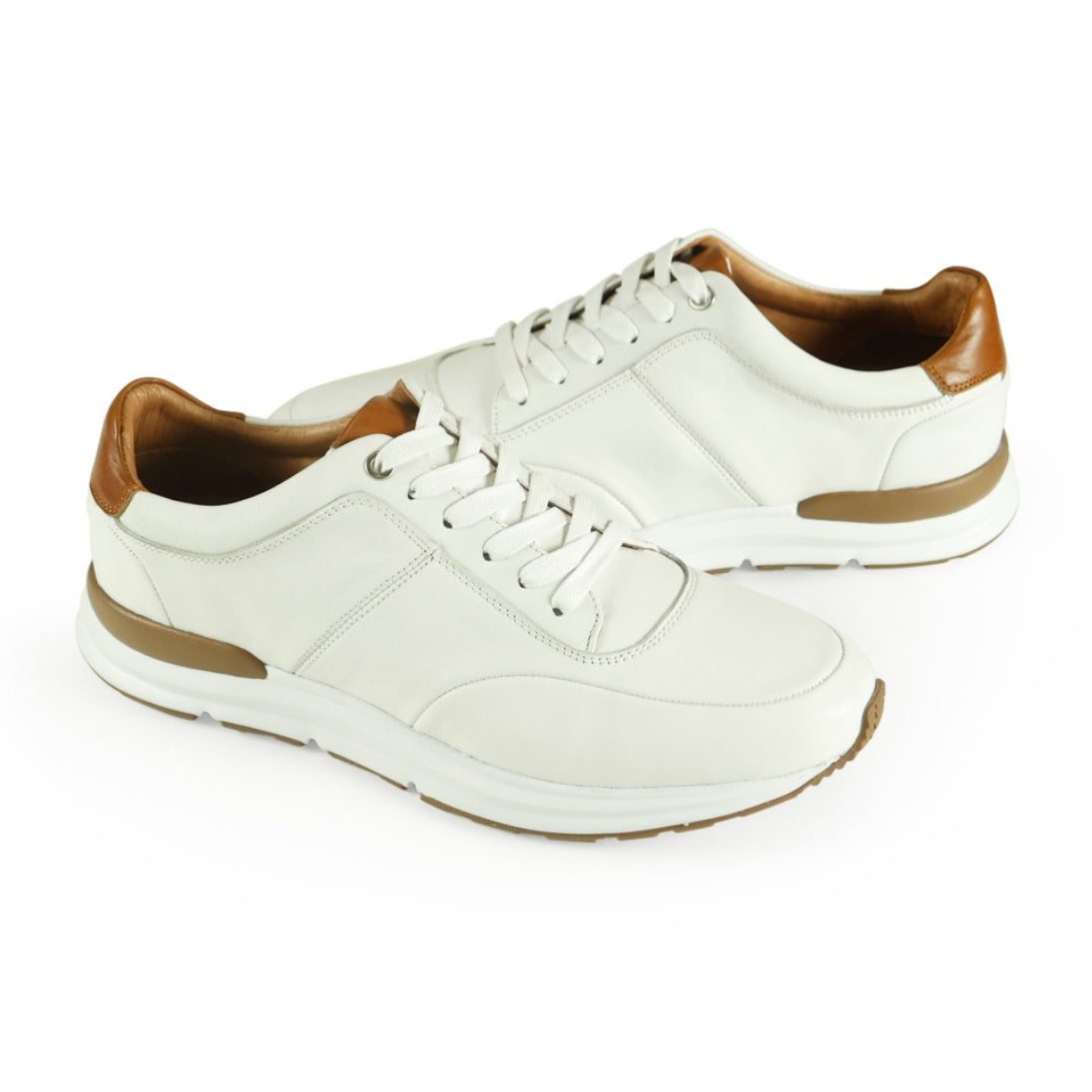 AZOR LA MODE Calabria Smart Leather Trainers ZM3827 White