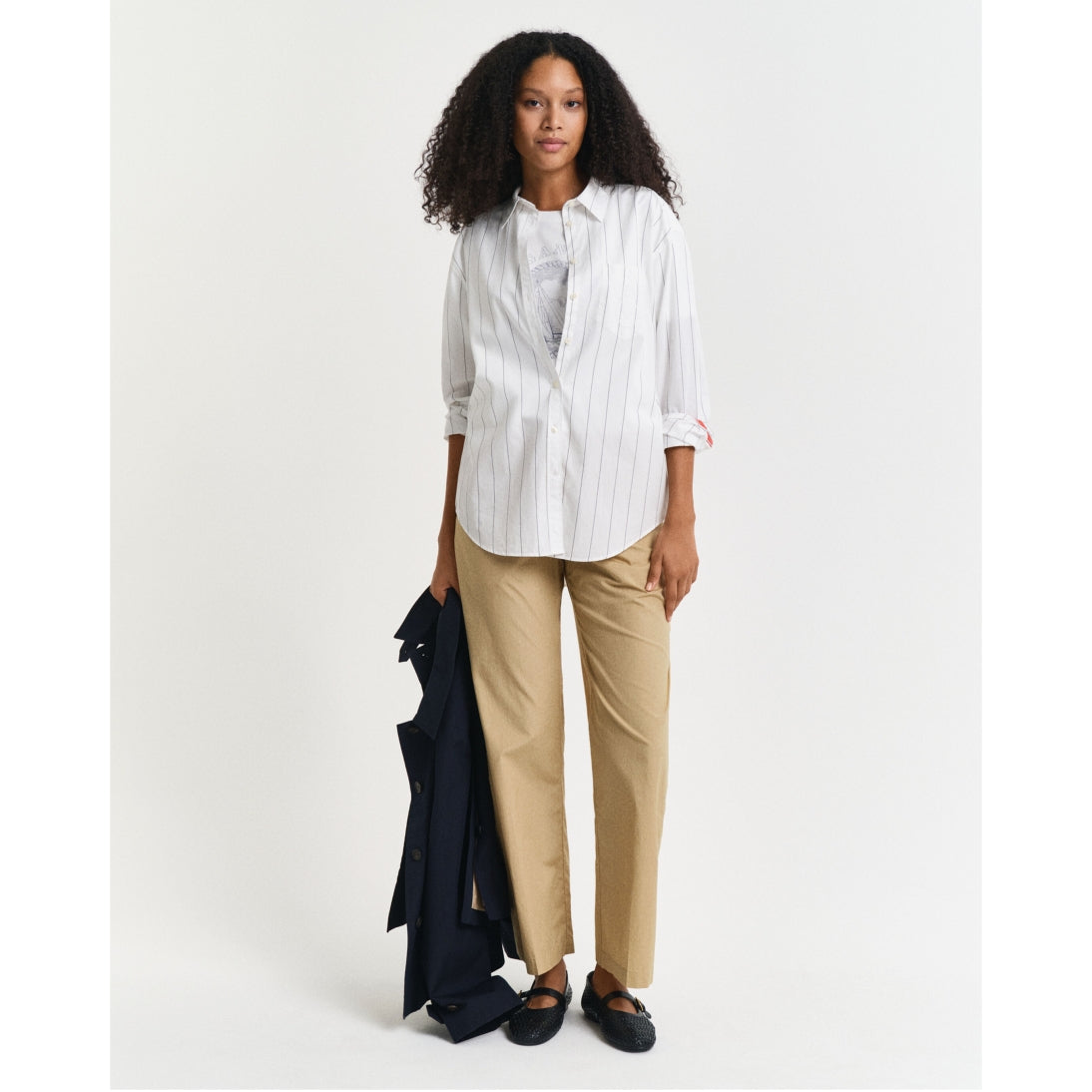 GANT Relaxed Fit Striped Contrast Shirt White 4300441