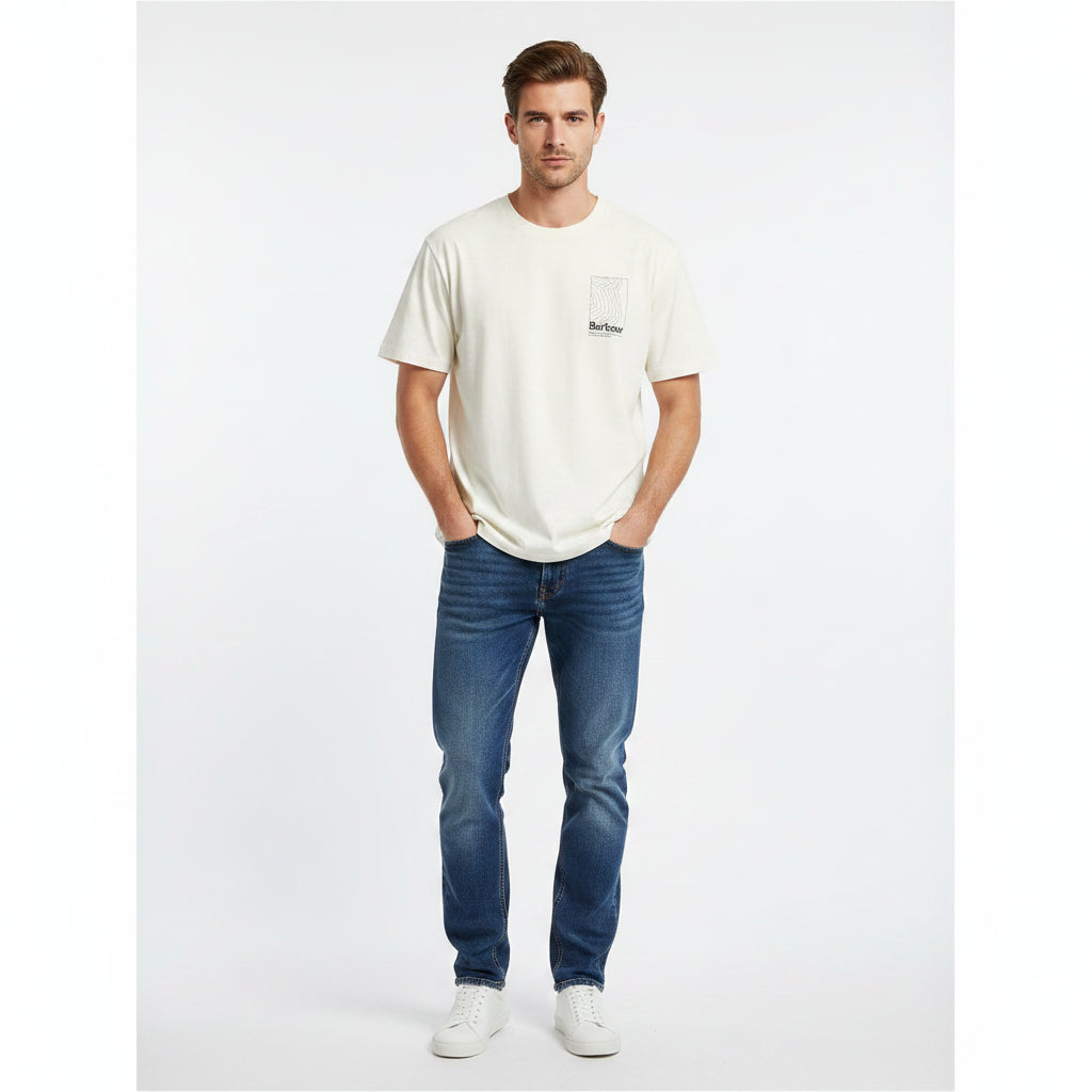 Barbour Woodbine Tee in Whisper White MTS1646WH32