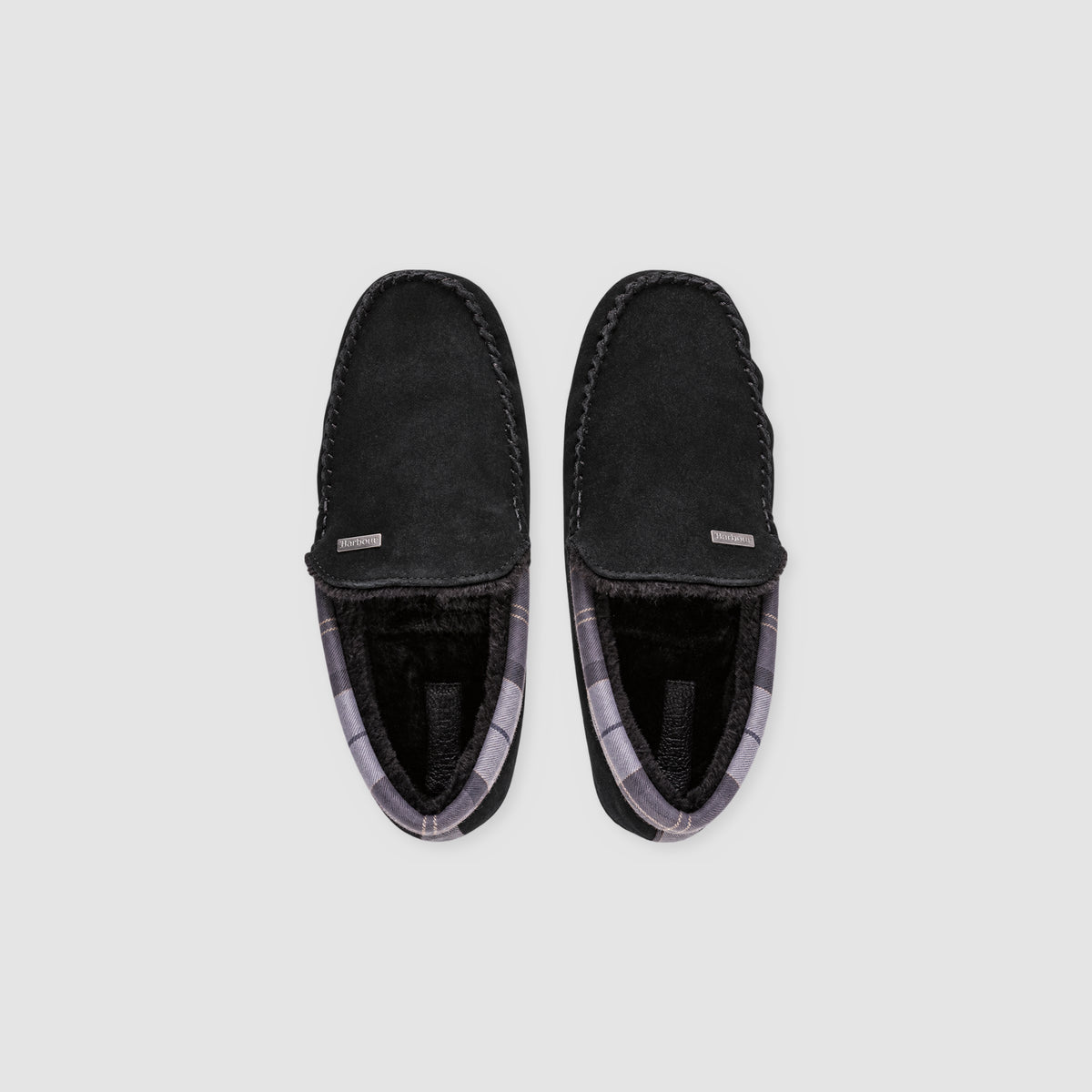 Barbour Monty Suede Fur Slippers MSL0001 Black