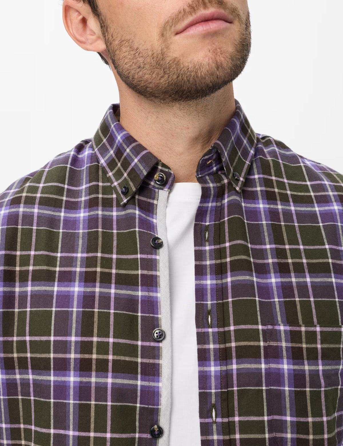 Brax Daniel C Flannel Check Shirt in Purple