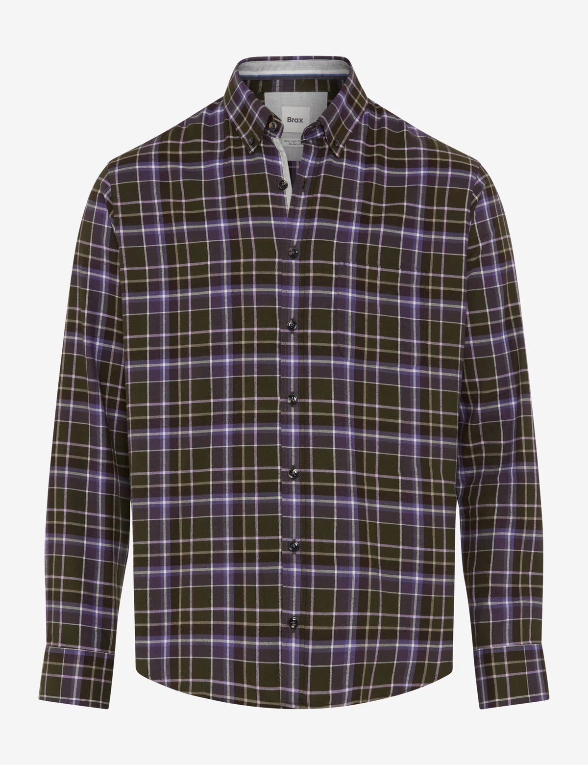 Brax Daniel C Flannel Check Shirt in Purple