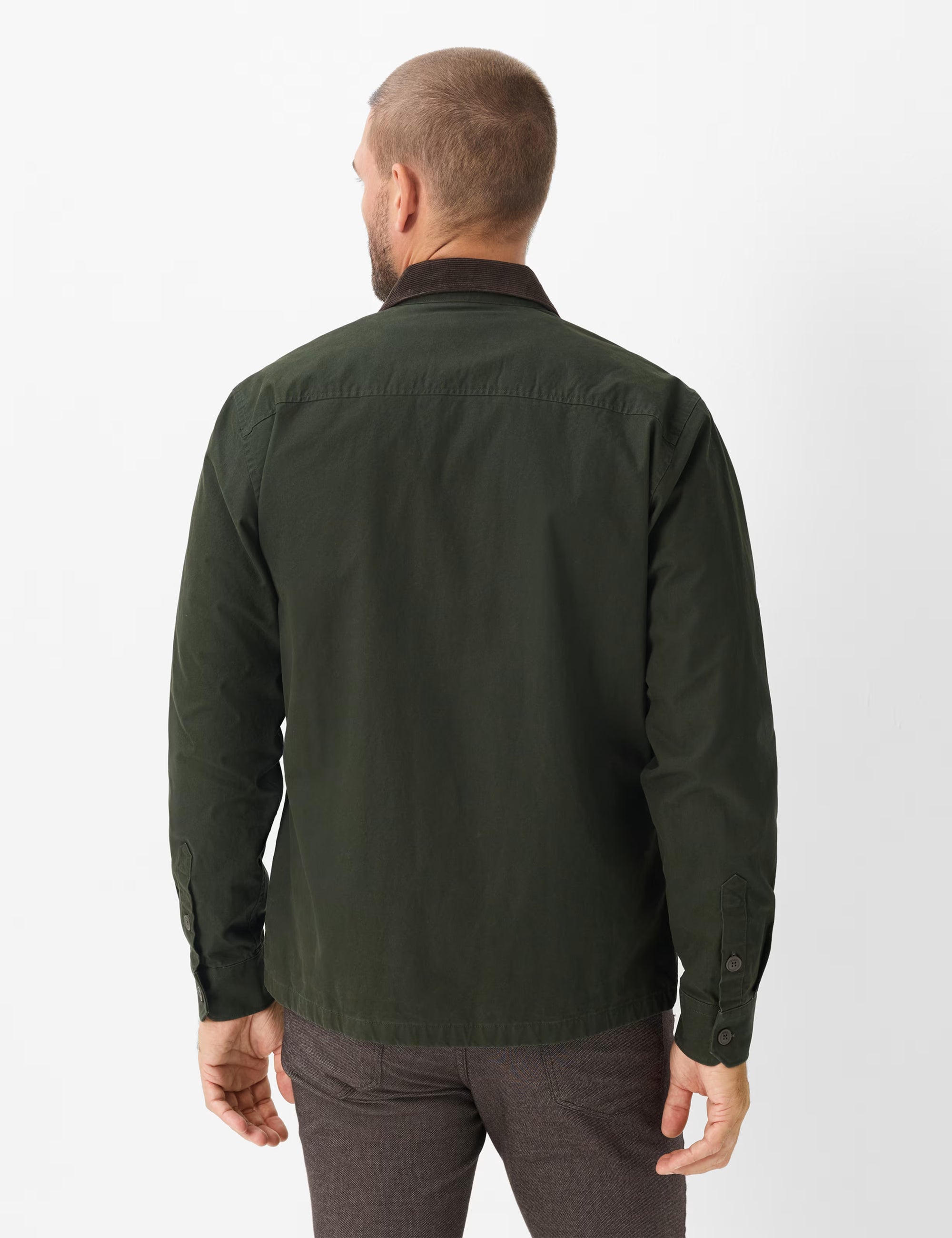 BRAX Style Kay Cotton Shacket Overshirt in Pine