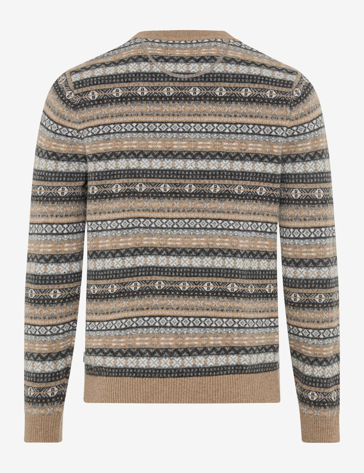 Brax Rick J Wool Blend Jacquard Knitted Crew Neck Jumper