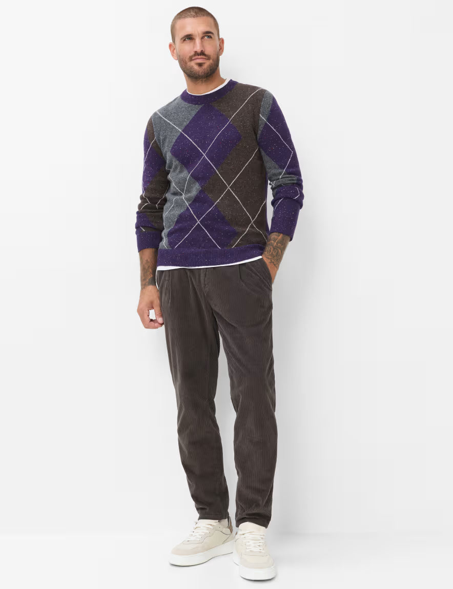 Brax Rick j Argyle Knitted Wool Blend Jumper 70-0542