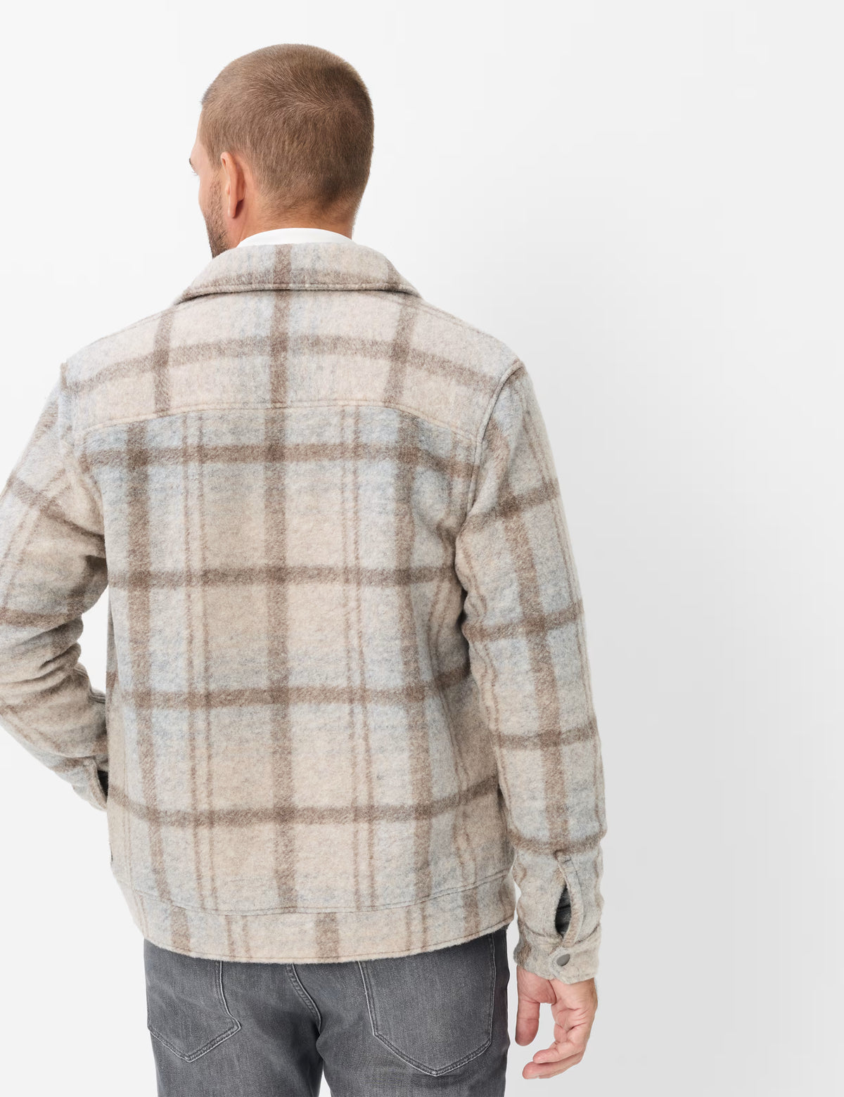 BRAX Santiago Flannel Checked Overshirt Shacket in a Wool Blend