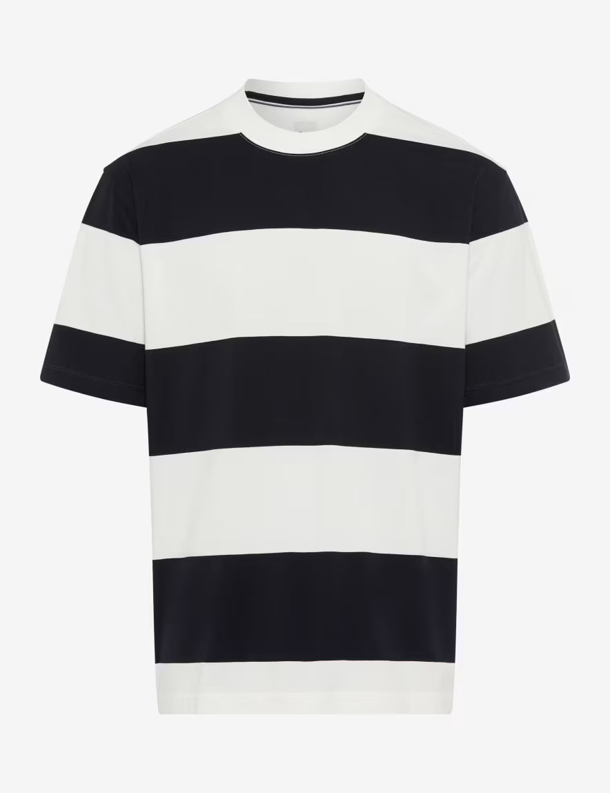 Brax Travis Flex T-shirt in Dark Blue Stripe 70-0009