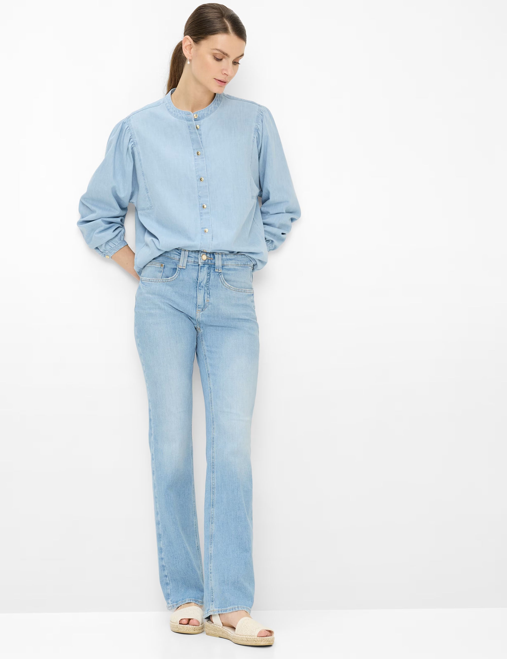 Brax Valeria Blouse in Light Denim 94-0015