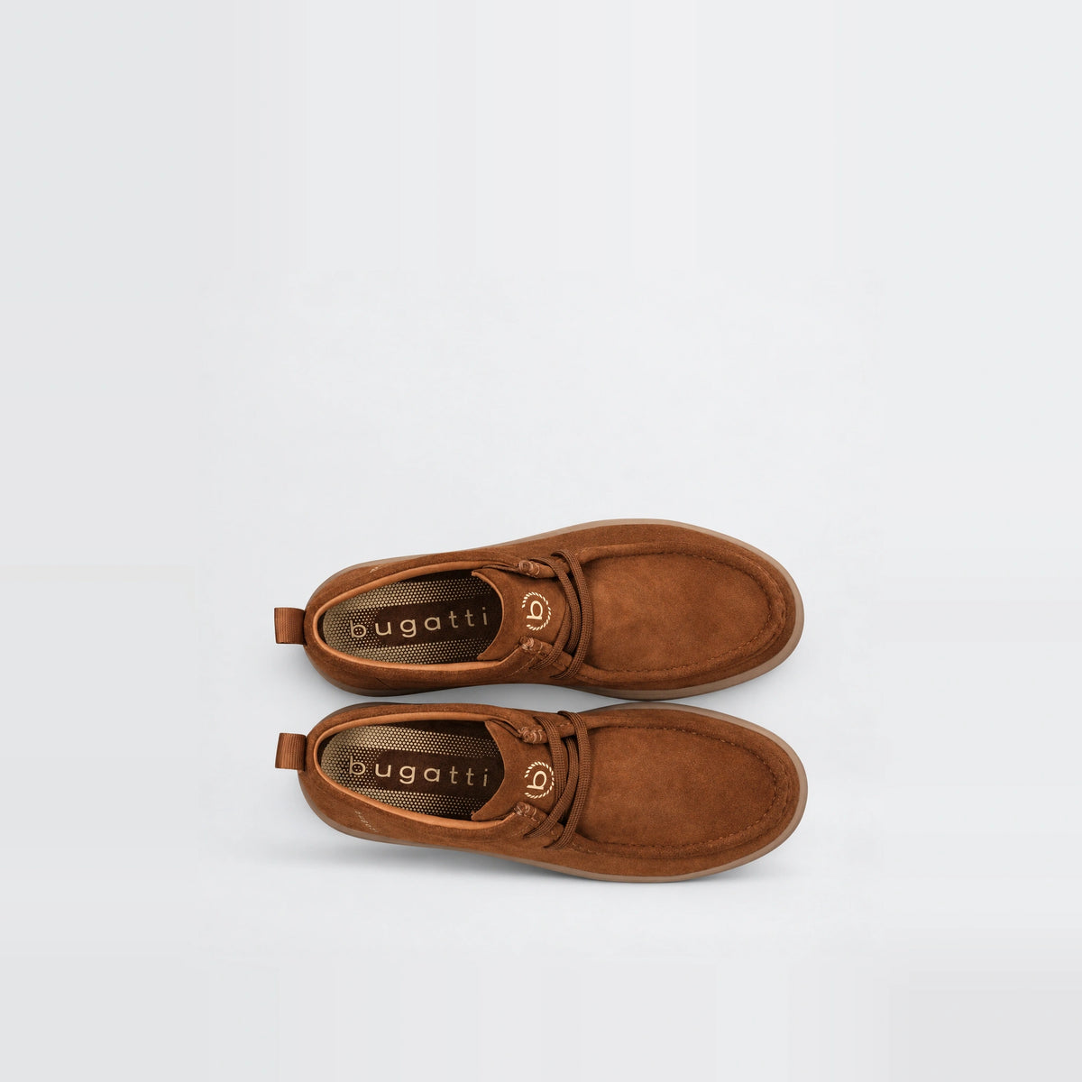 Bugatti Hube Leather Suede Lace-Up Shoes - Cognac