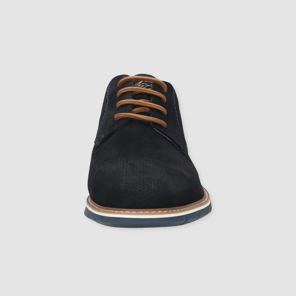 bugatti Leather Lace-up Wide Fit Shoe Dark Blue