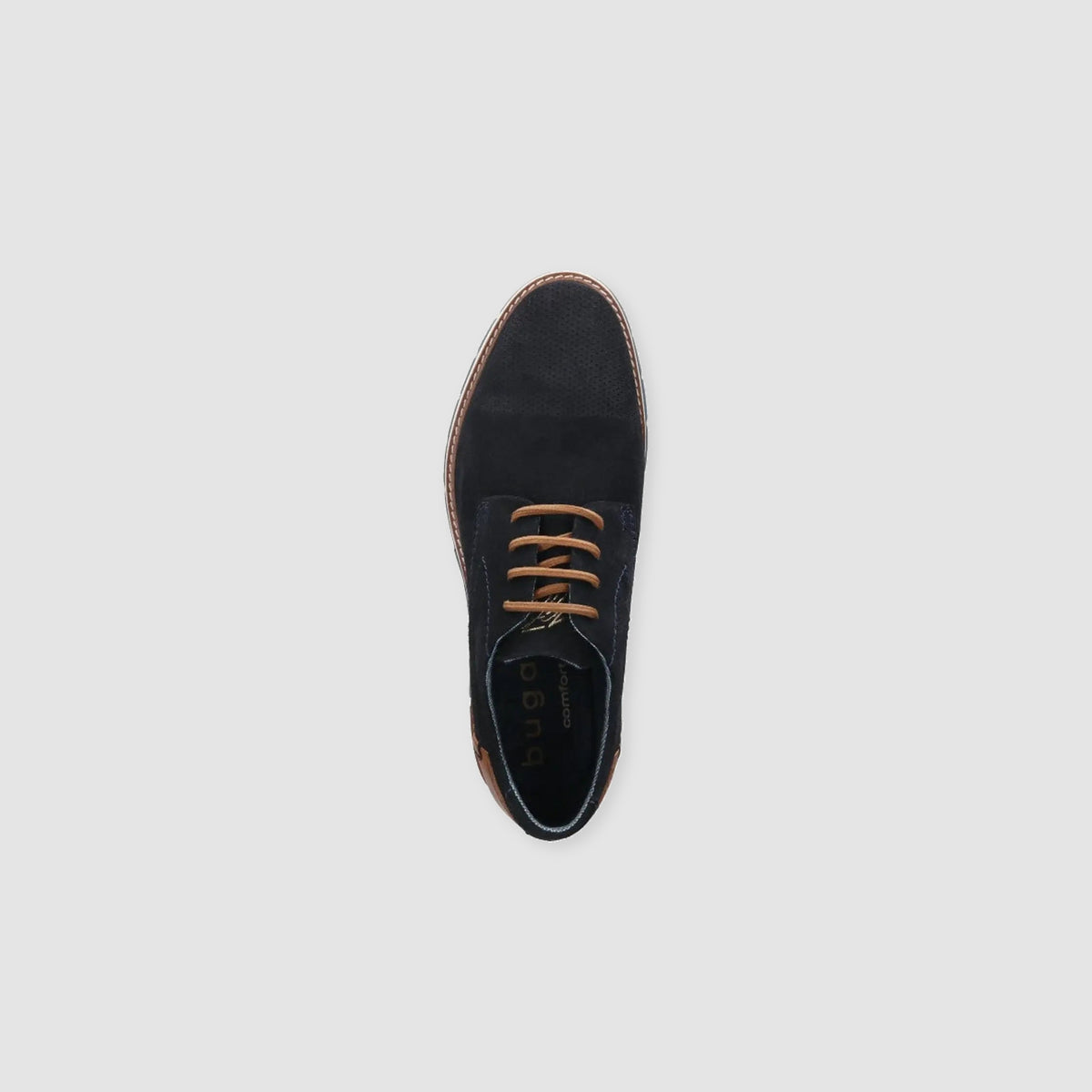 bugatti Leather Lace-up Wide Fit Shoe Dark Blue