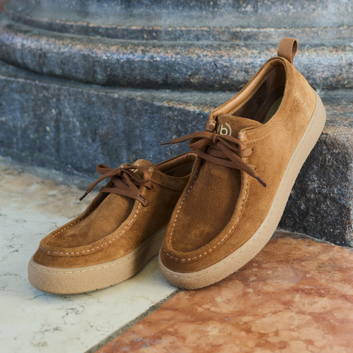 Bugatti Hube Leather Suede Lace-Up Shoes - Cognac