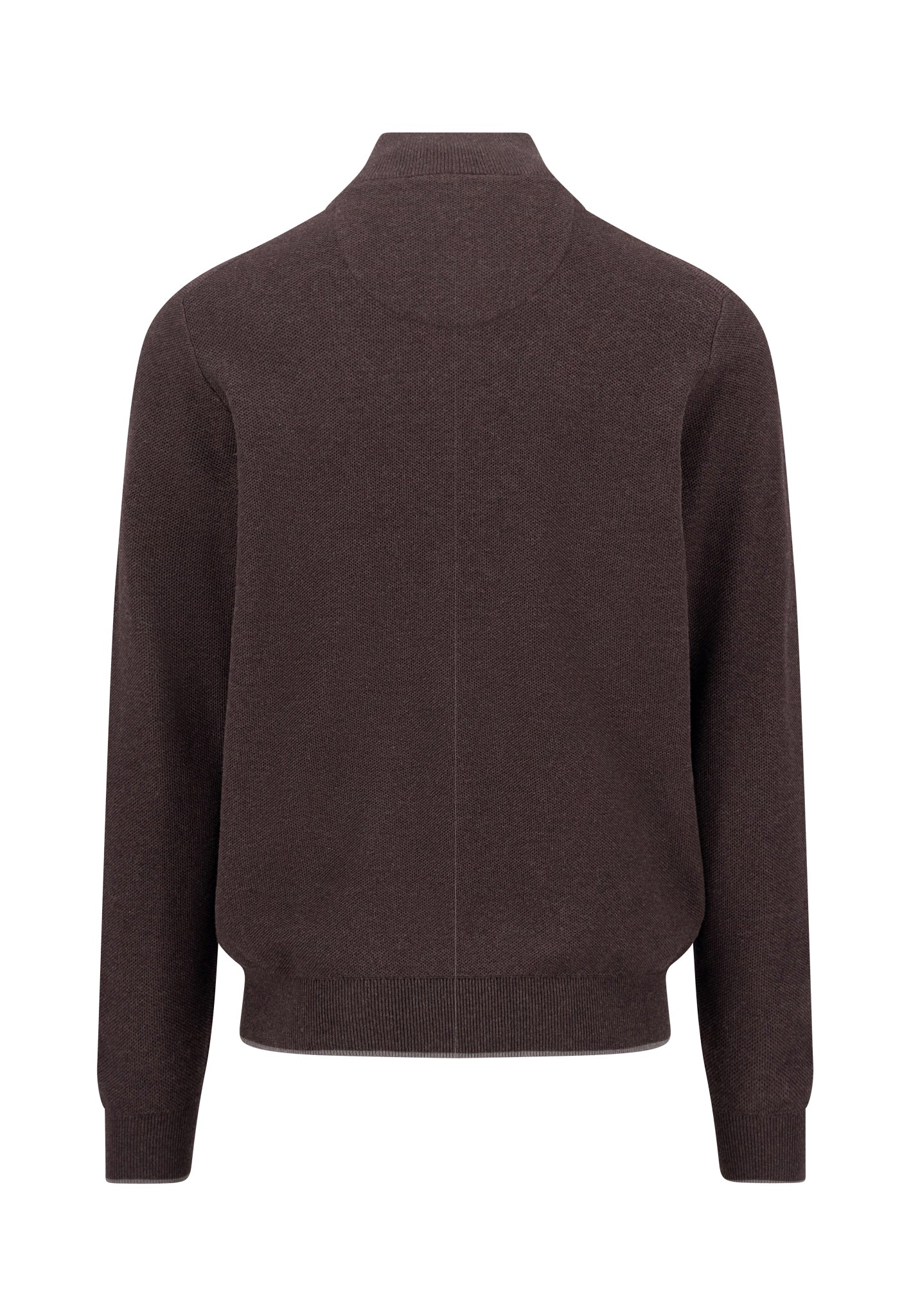 Fynch-Hatton Cotton Half Zip Sweater in Soil 1614-219