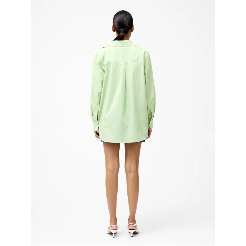 French Connection Cambria Broderie Shirt in Apple Green 72YDA