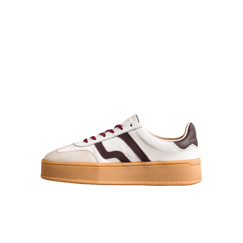 GANT Cuzmani Leather Sneakers - Off White / Plum Red