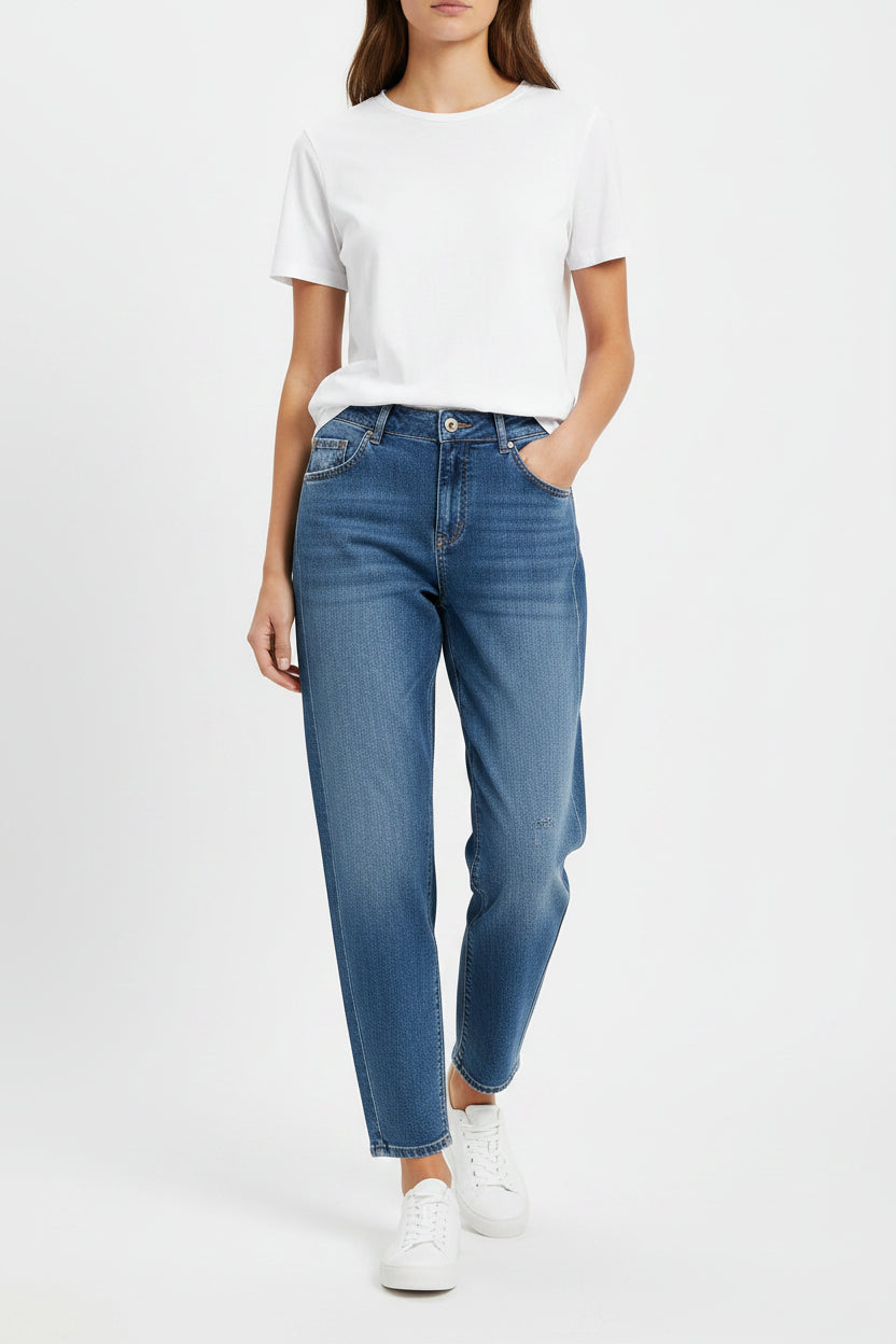 Blue jeans on a white background