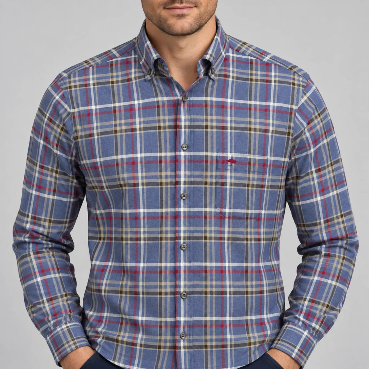 Fynch-Hatton Premium Flannel Shirt - Ink Blue 16108860
