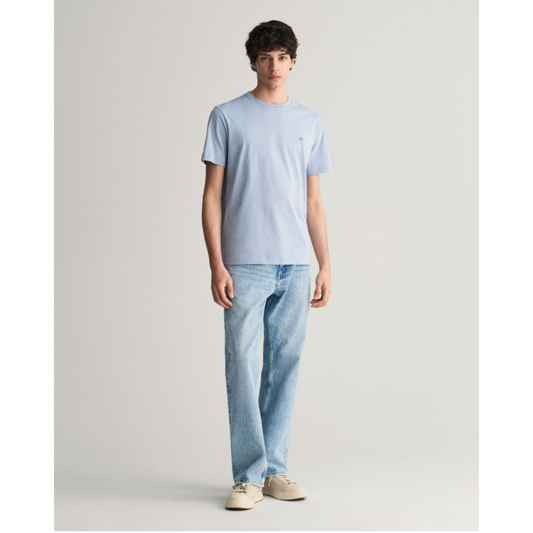 GANT Pure Cotton Regular Fit Shield T-Shirt in Dove Blue 2003184