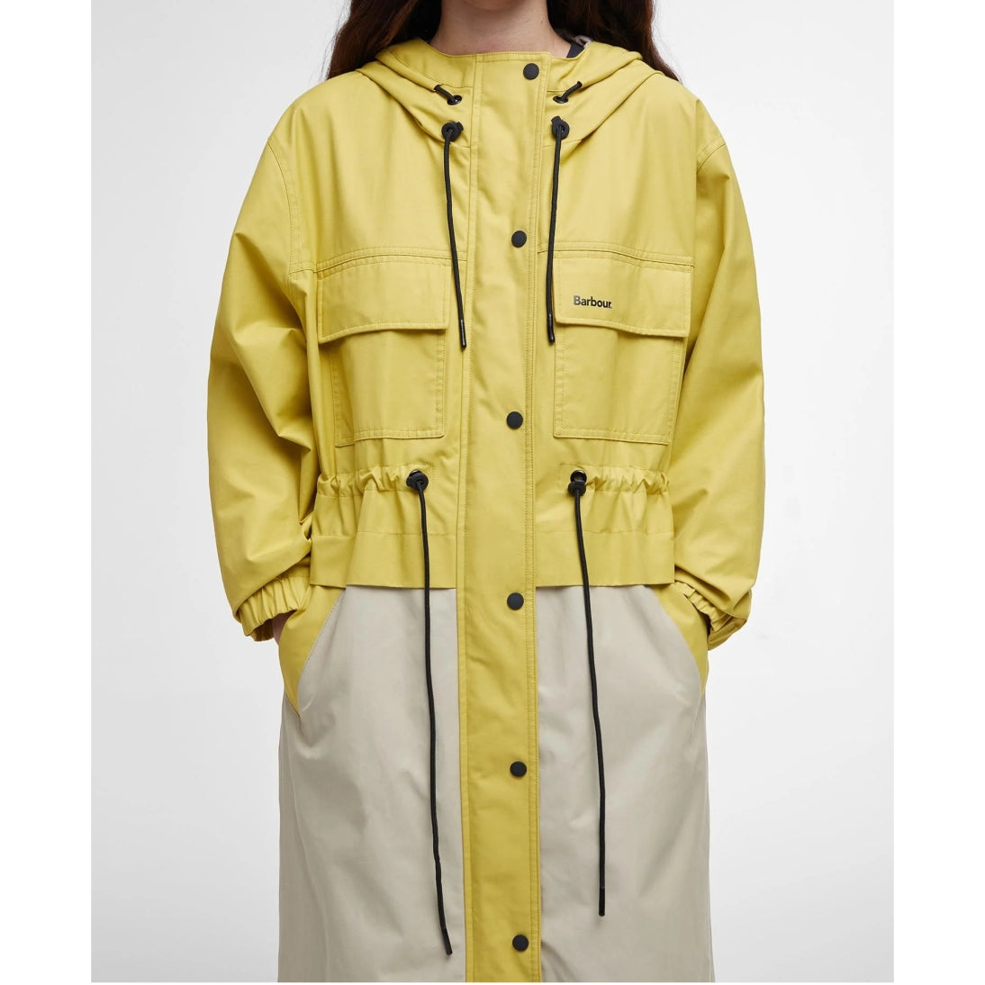 Barbour Evie Showerproof Parka Limeade / Light Sand