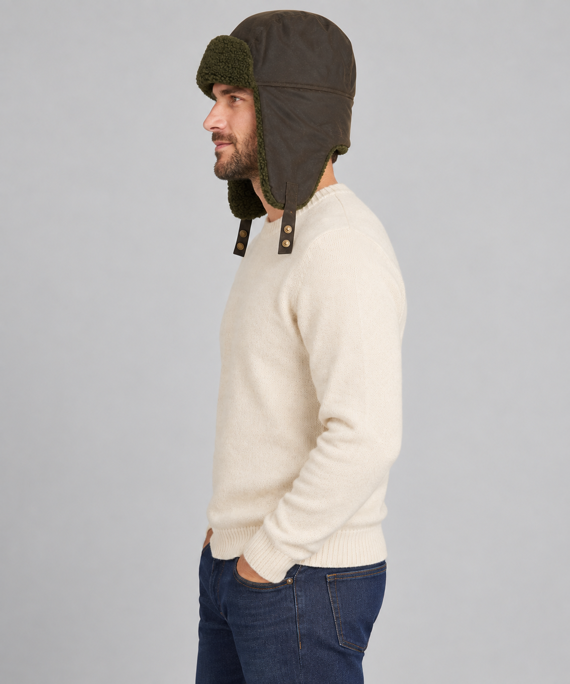 Barbour Morar Wax Trapper Hat in Olive