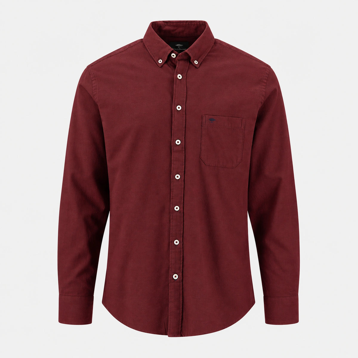 Fynch-Hatton Textured Cotton Button-Down Shirt – Brick | 16109130