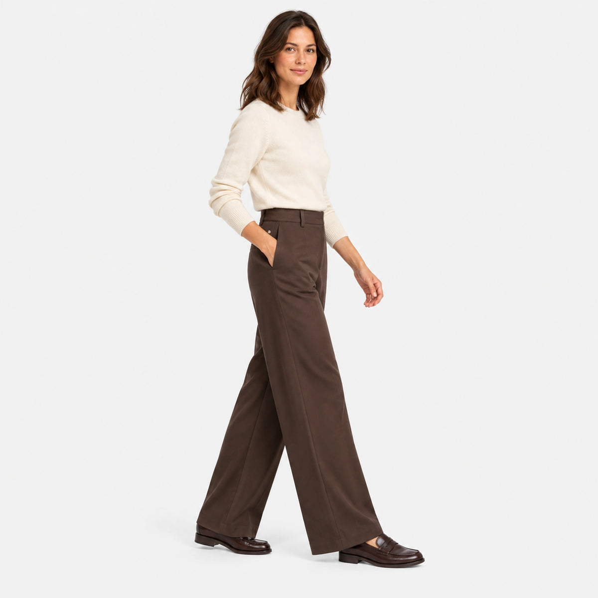 Fynch-Hatton Wide-leg Trousers In Espresso 26094948