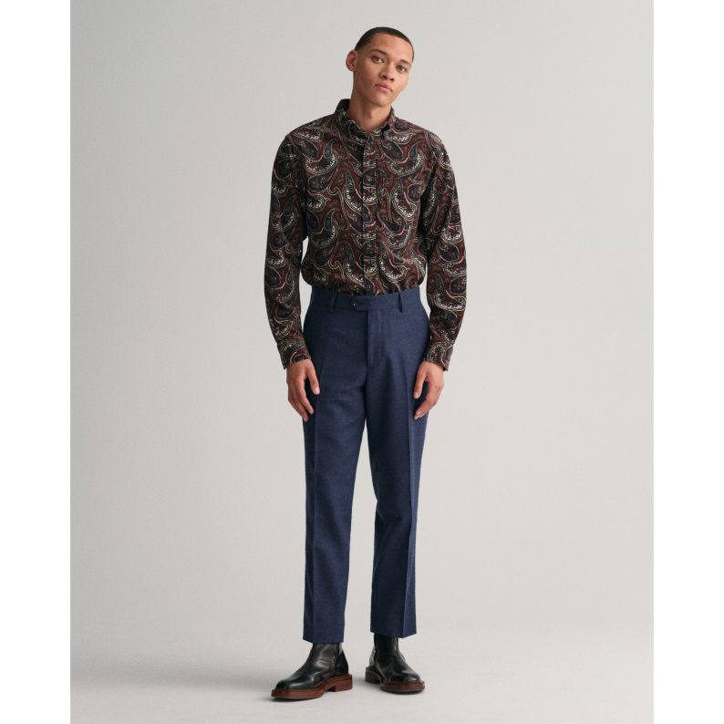 GANT Regular Fit Paisley Corduroy Shirt Plumped Red