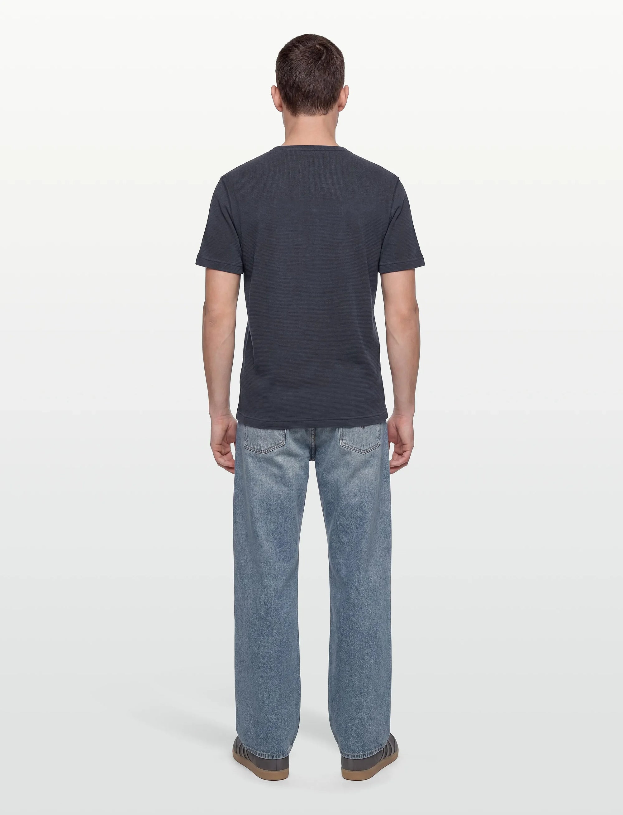 GANT Waffle Tee in Evening Blue 2003406