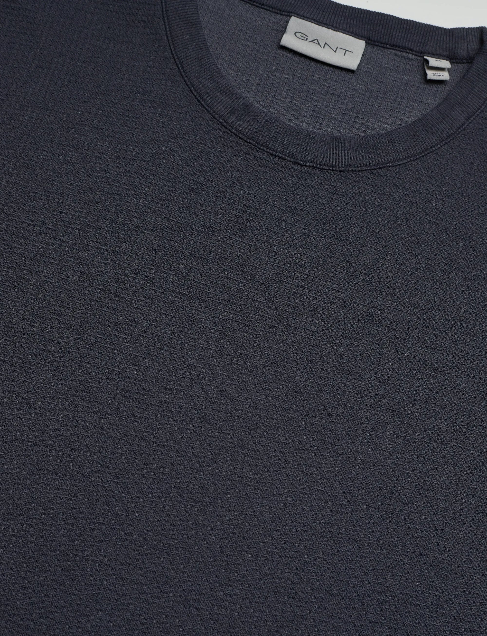 GANT Waffle Tee in Evening Blue 2003406